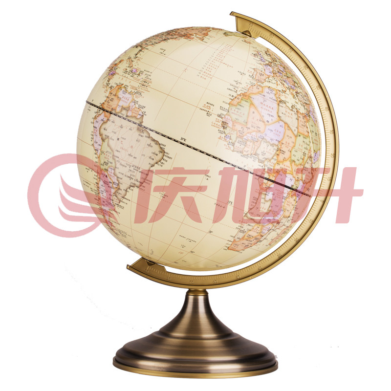 得力2178仿古金属地球仪25cm(黄)(台) SKU：QXS01066