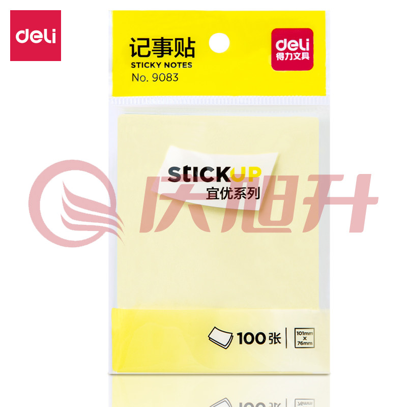 得力(deli)76×101mm/100页四彩便签纸/便签本/便利贴/百事贴9083 SKU：QXS00734