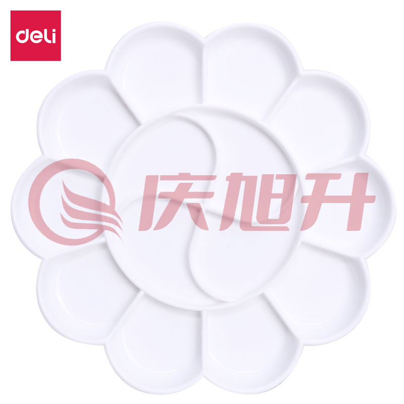 得力（deli） 9403 优质14格塑料梅花型大号水粉颜料调色盘 SKU：QXS01440