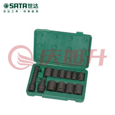 世达（SATA）12件12.5MM系列英制风动套筒组套 货号09008 SKU：QXS05378