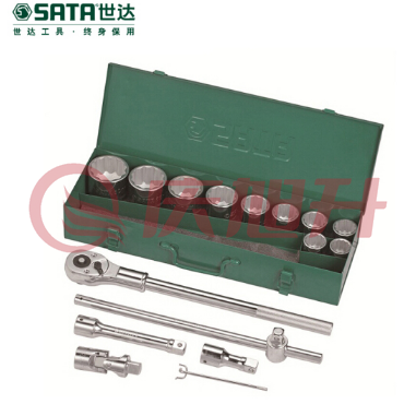 世达（SATA）15件19MM系列12角套筒组套 货号09015 SKU：QXS05382