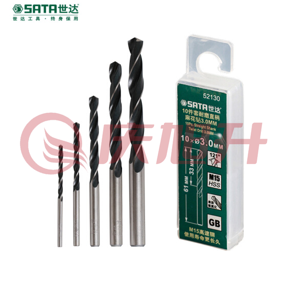 世达（SATA）	10件套耐磨直柄麻花钻2.3MM	52123 SKU：QXS05448