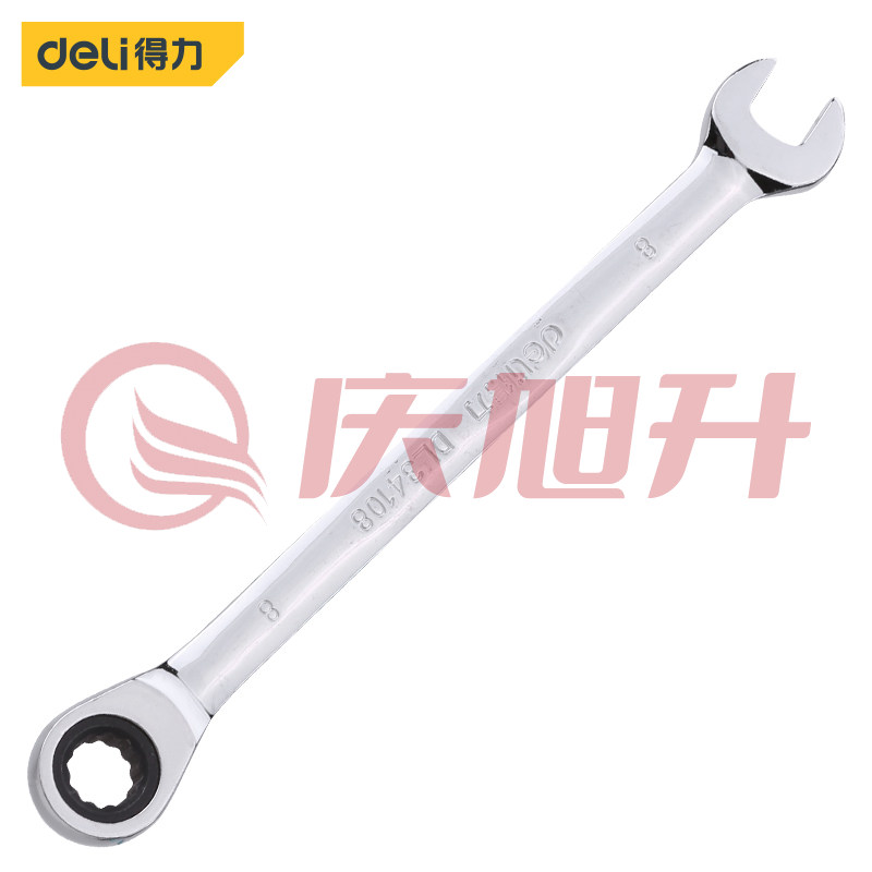 得力DL34108镜面棘轮两用快扳手8mm SKU：QXS07406