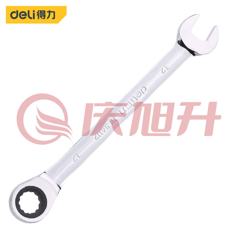 得力DL34112镜面棘轮两用快扳手12mm SKU：QXS07404