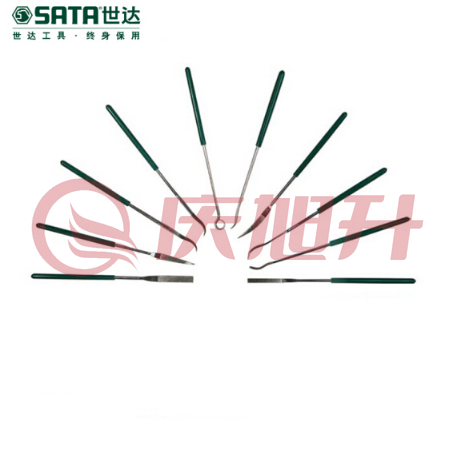 世达（SATA）03804 10件套金刚石特种异型什锦锉3x140MM/金刚石锉削什锦三角锉刀金属钢锉 SKU：QXS08159