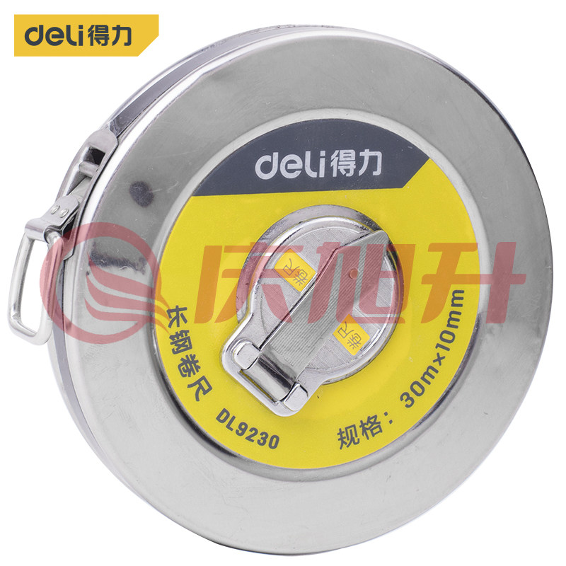 得力DL9230 30米盘式钢卷尺长钢卷尺大量程工程测量尺30mx10mm SKU：QXS07095