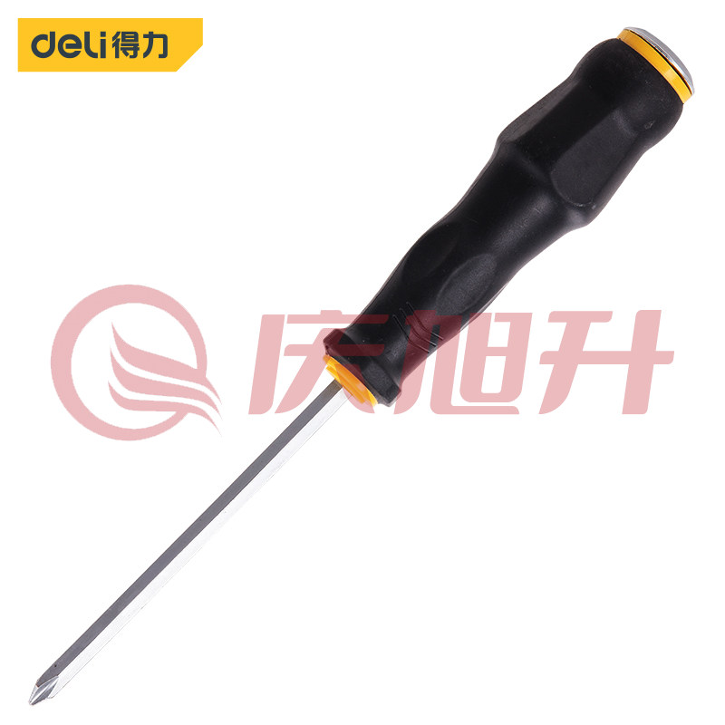 得力DL627004 十字橡塑柄穿心螺丝批PH2×100（mm） SKU：QXS07369