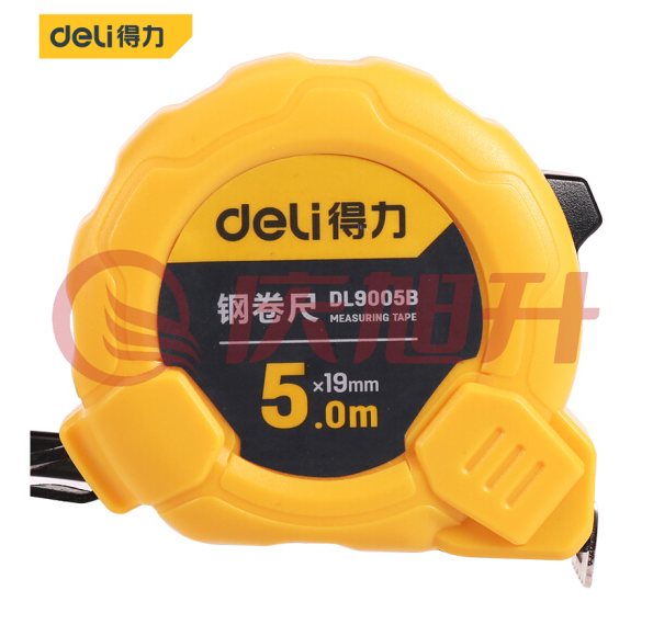 得力DL9005B 5米钢卷尺盒尺伸缩尺米尺公制5m*19mm SKU：QXS07360