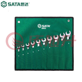 世达（SATA）08022 汽车维修全抛光两用手动工具10件全抛光两用扳手组套 SKU：QXS08583