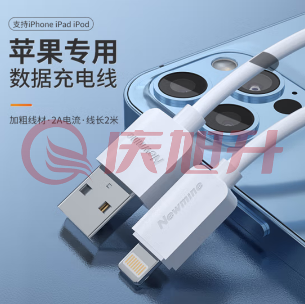 纽曼（Newmine）I702苹果数据线12/12pro/11/Xs Max/XR/X/SE手机快充充电器线USB电源线  2米白色 SKU：QXS09304