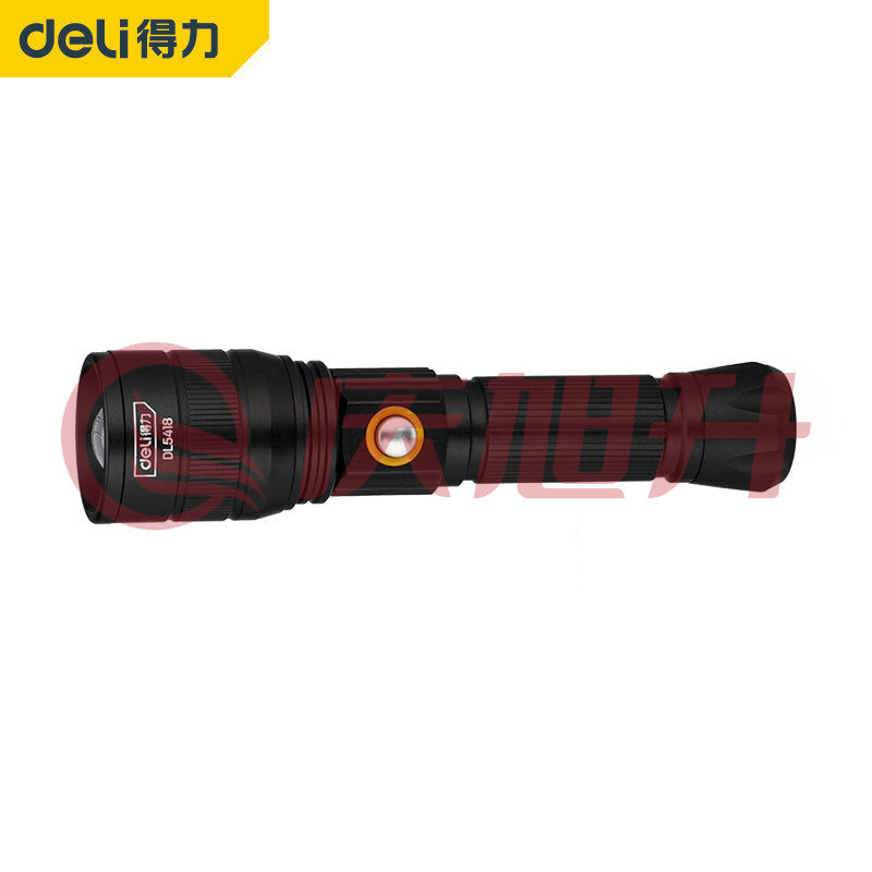 得力工具 调焦手电筒远射LED充电式防身骑行户外灯 DL5418 SKU：QXS07070