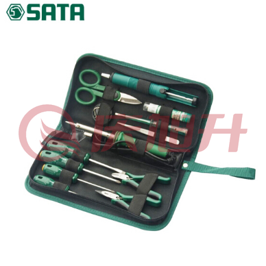 世达（SATA）03710 13件电子组套/ 电子组套电工家用螺丝刀扳手套筒组合套装 SKU：QXS08568