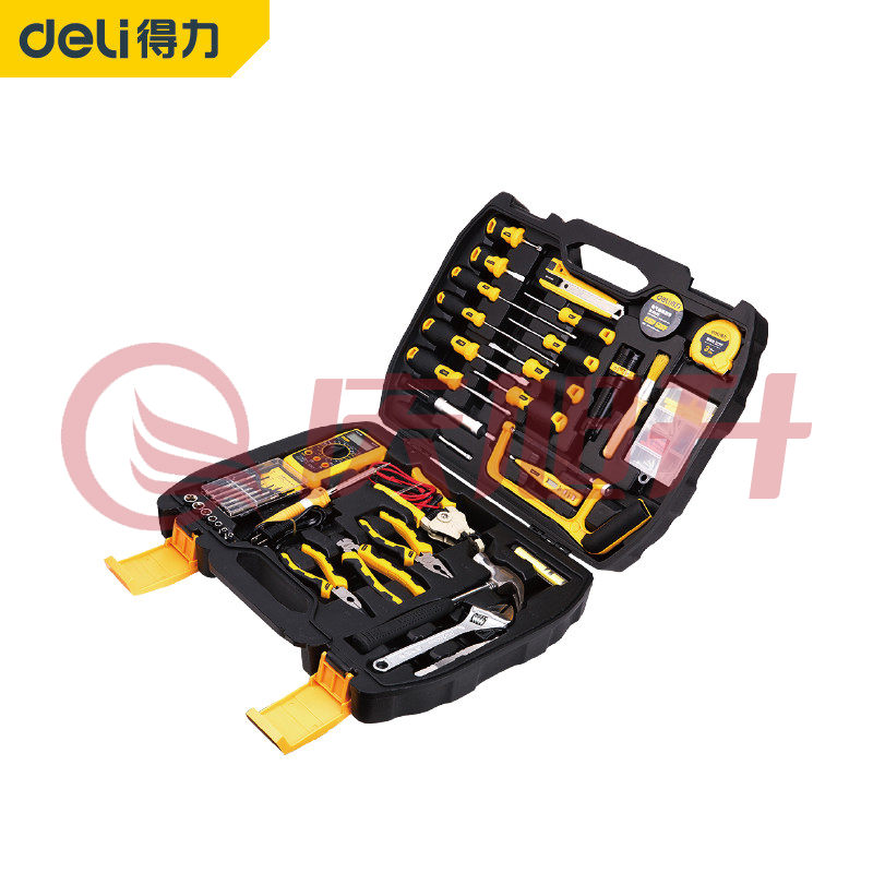 得力(deli) DL5968家用多功能五金工具箱电讯套装118件 SKU：QXS07329