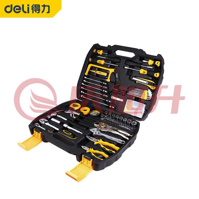 得力(deli) DL5967家用多功能五金工具箱手动工具套装155件 SKU：QXS07330