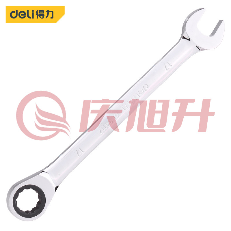 得力DL34117镜面棘轮两用快扳手17mm SKU：QXS07402