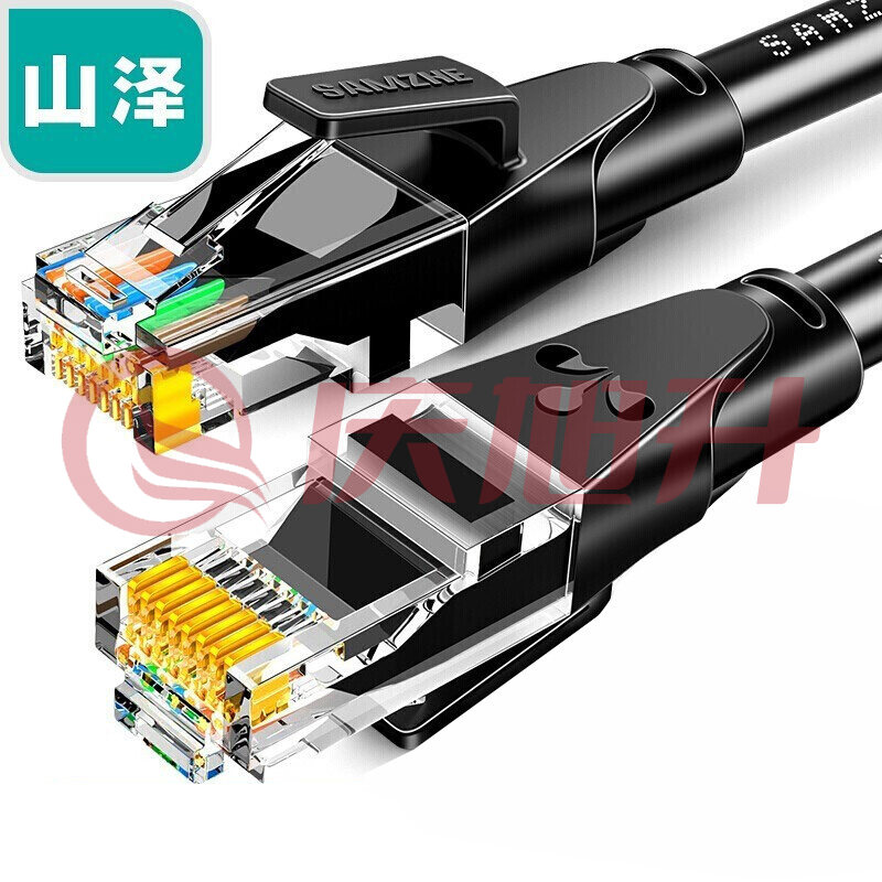 山泽(SAMZHE)WD6030 六类网线 CAT6类千兆网络跳线 八芯双绞成品网线 电脑路由器宽带网络连接线 黑色3米 SKU：QXS06367