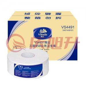 维达 Vinda VS4491 商用大盘纸 酒店宾馆企业卫生卷纸 3层850克12卷 整箱 SKU：QXS07008