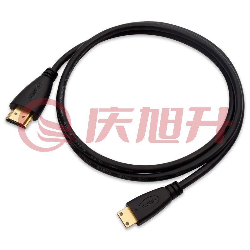 山泽（SAMZHE）MN-H18 HDMI 转Mini HDMI 双向转换连接线纤细版C口 HDMI 迷你数字高清线1.8米黑色 SKU：QXS06384