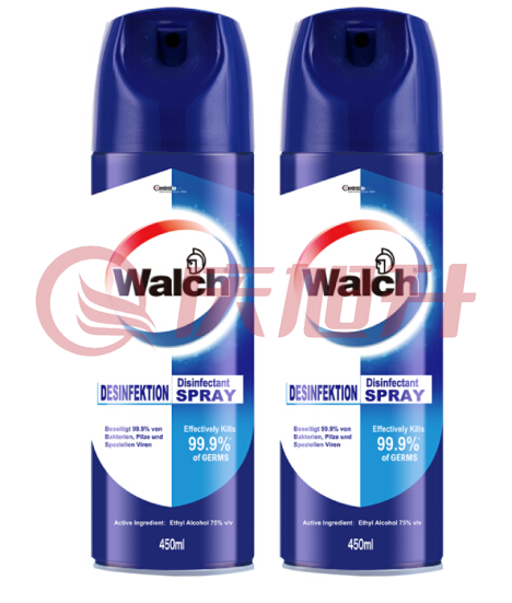 威露士（WALCH）喷雾消毒液450ml*2瓶 SKU：QXS10364