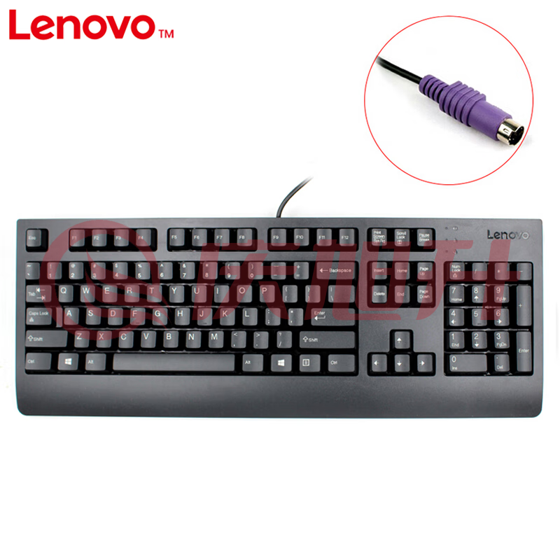 联想（lenovo）原装有线巧克力键有线商务键盘KB1701/SK8817等 PS2接口(黑色) SKU：QXS09908