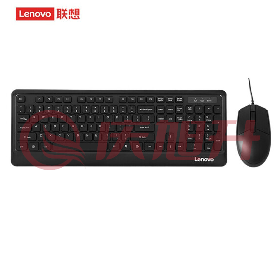 联想(lenovo)KM102 有线键鼠套装 办公键盘套装 SKU：QXS09935