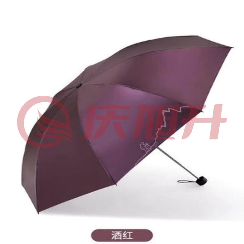 天堂伞三折晴雨伞二用33628E旅行者男女通用折叠伞 酒红 SKU：QXS09624