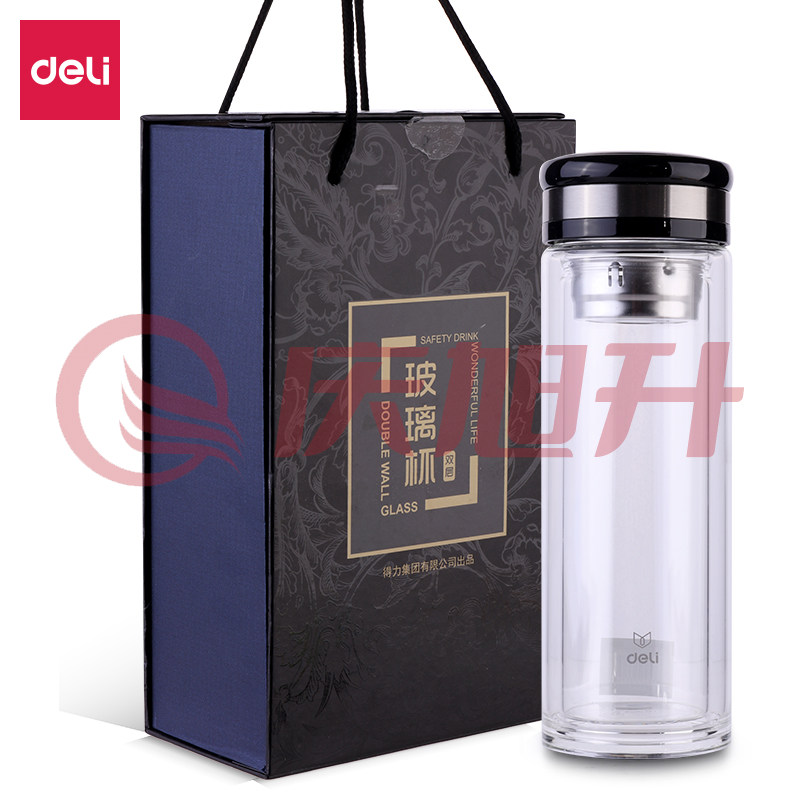 得力6100玻璃杯(黑色) SKU：QXS11307