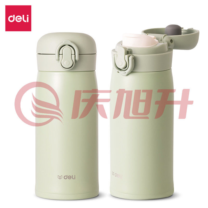 得力LL603-FGN时尚保温杯（350ml）(绿)(个) SKU：QXS11368