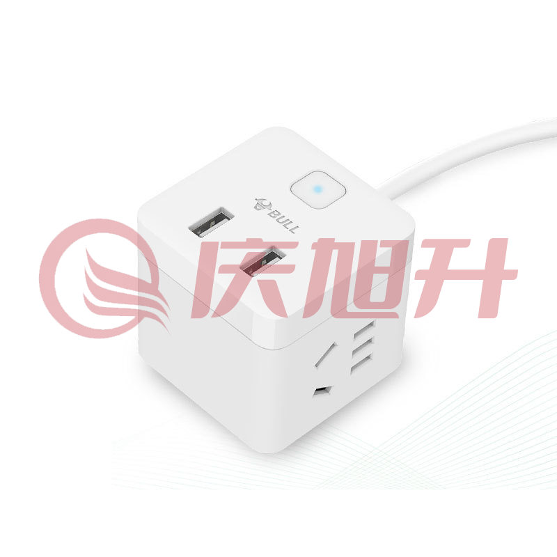 公牛 GNV-UUB122（新） 单控二联插座 带USB 1.5米 白色 SKU：QXS10835