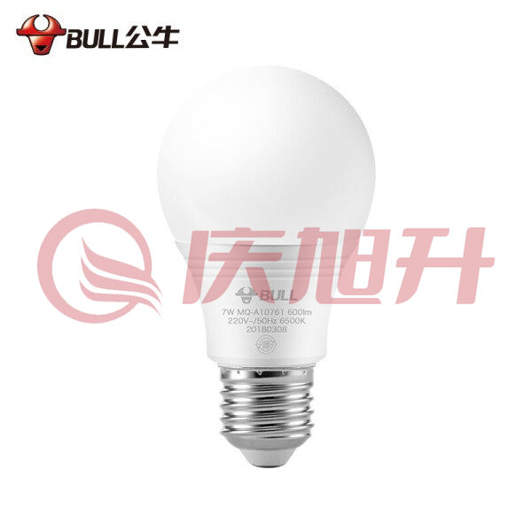 公牛 LED灯泡 节能球泡灯 E27螺口球泡灯 7W球泡白光6500K 物业|工程|工地|工业 SKU：QXS11803