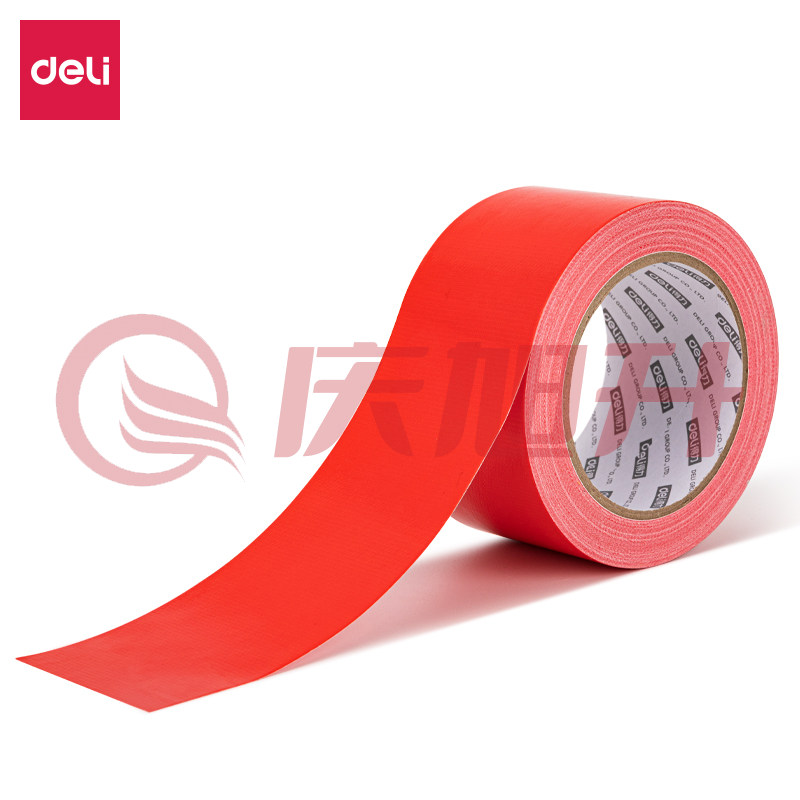 得力52004布基胶带60mm*20m*230μm(红)(1卷/热缩) . SKU：QXS11817