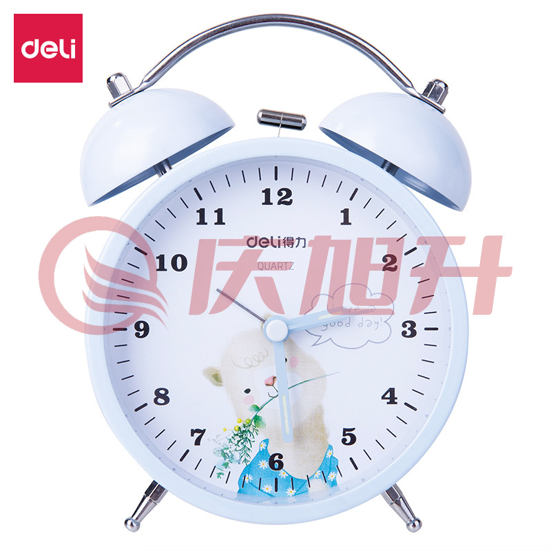 得力8836打铃闹钟 (灰蓝白三色，颜色备注)XTGM0407154328915 SKU：QXS12393