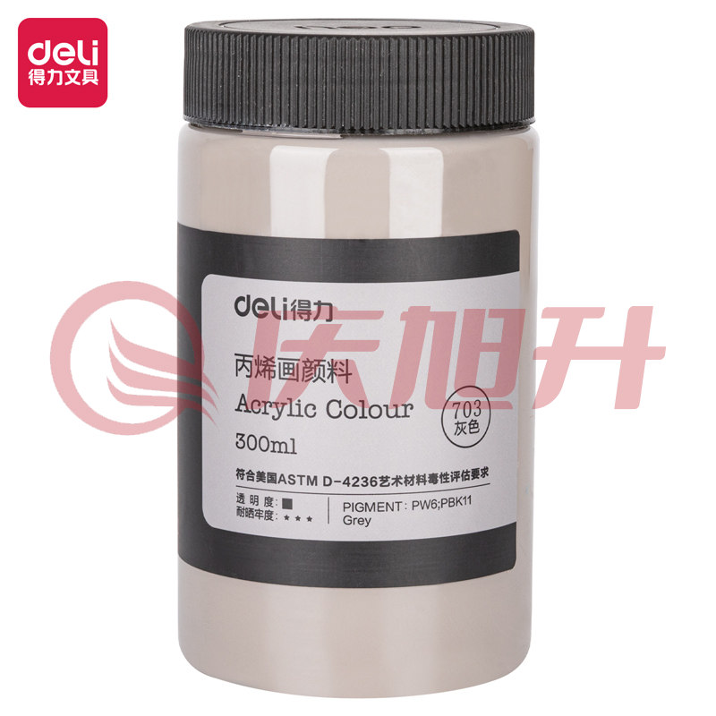 得力(deli)丙烯颜料300ml大容量 73875灰色/ SKU：QXS12044