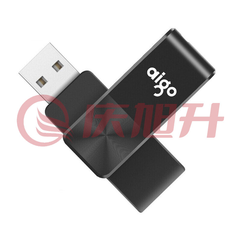 爱国者(aigo)U盘 U266 USB2.0 旋转防护 黑色 CD纹防滑设计 【8G】. SKU：QXS13615