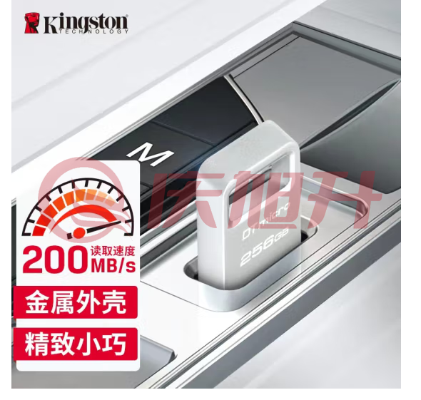 金士顿(Kingston)256GB USB3.2 Gen1 U盘 DTMC3G2 银色金属  读速200MB/s SKU：QXS13770