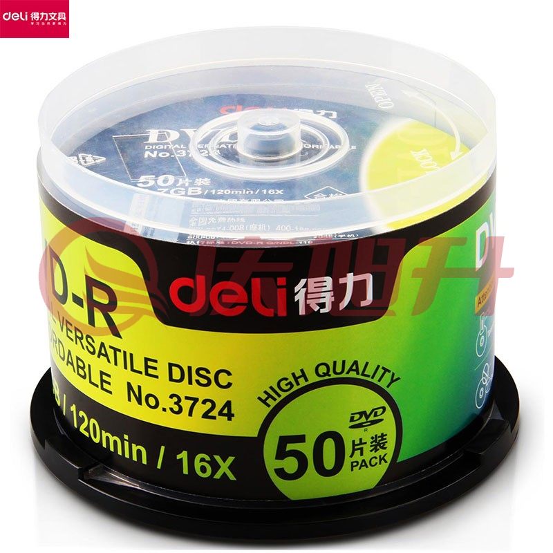 得力(deli) 3724-DVD-R 刻录光盘 50片/筒 SKU：QXS12941