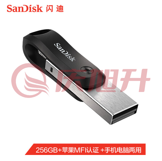 闪迪256GB Lightning USB3.0 苹果U盘 欢欣i享 读速90MB/s DBJ202304061507086 SKU：QXS13871