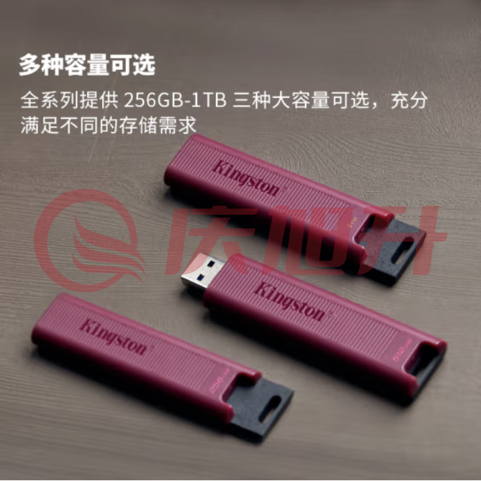 金士顿(Kingston)256GB USB3.2 Type-A 超极速固态U盘 DTMAXA 读速高达1000MB/s 写速900MB/s.. SKU：QXS13772