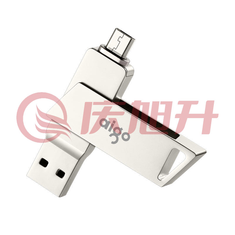 爱国者(aigo)64GB Micro USB USB3.0 U盘 U385银色 双接口手机电脑两用 SKU：QXS13618