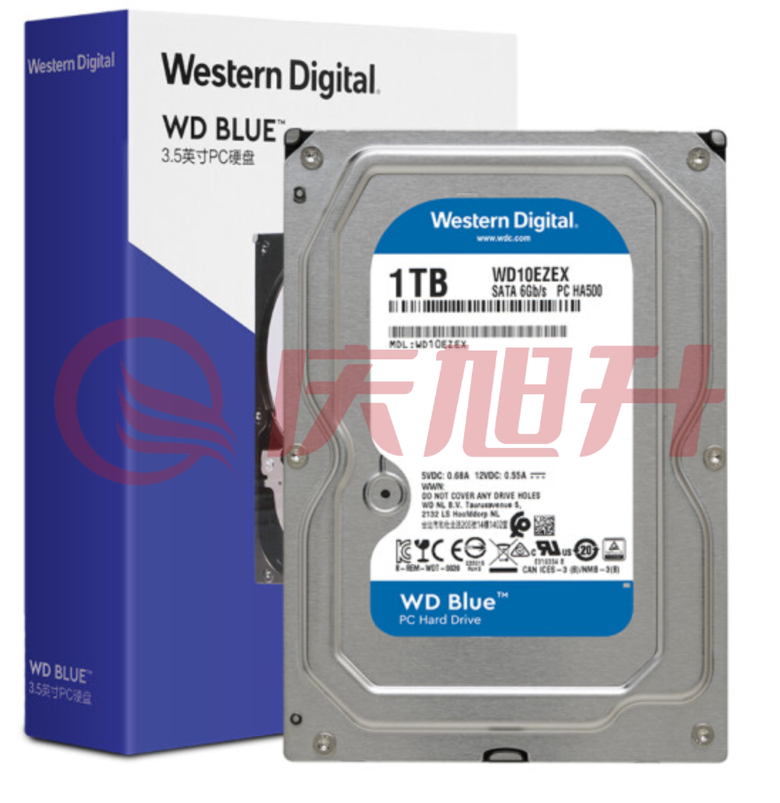 西部数据(WD)蓝盘 1TB SATA6Gbs 7200转64MB 台式机械硬盘(WD10EZEX) SKU：QXS14011