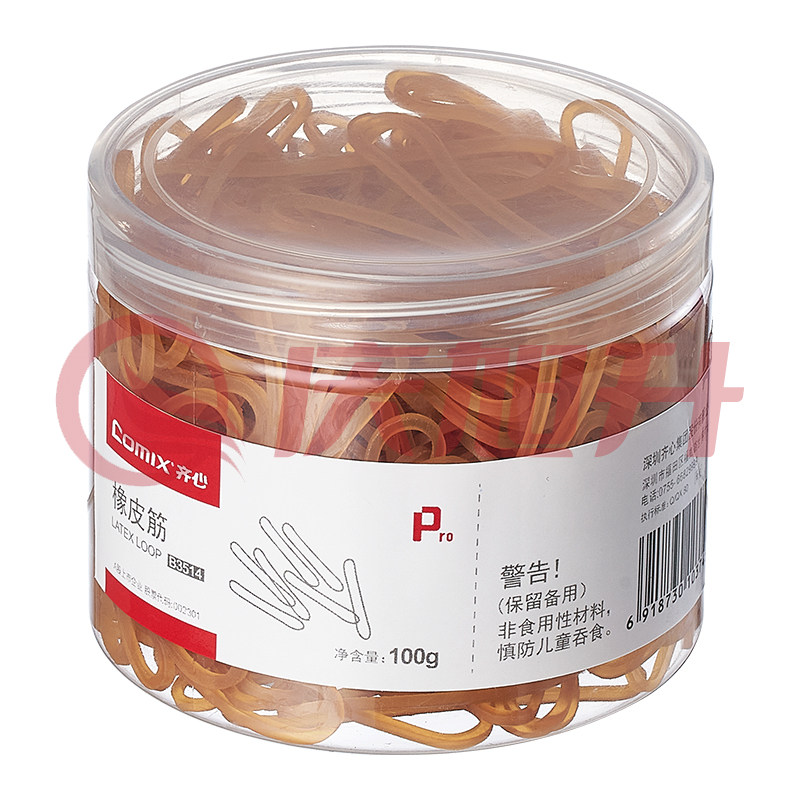 齐心 B3514 橡皮筋(桶装100g) SKU：QXS14379